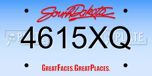 4615XQ South Dakota License Plate