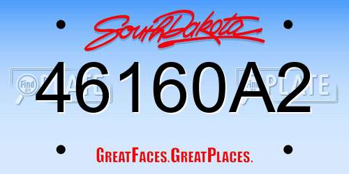 46160A2 South Dakota License Plate