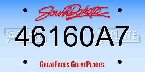 46160A7 South Dakota License Plate