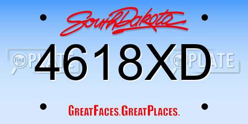 4618XD South Dakota License Plate