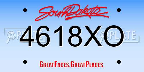 4618XO South Dakota License Plate