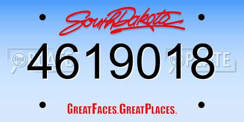 4619018 South Dakota License Plate
