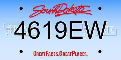 4619EW South Dakota License Plate