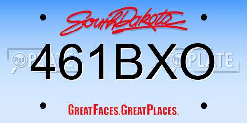 461BXO South Dakota License Plate