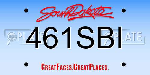 461SBI South Dakota License Plate