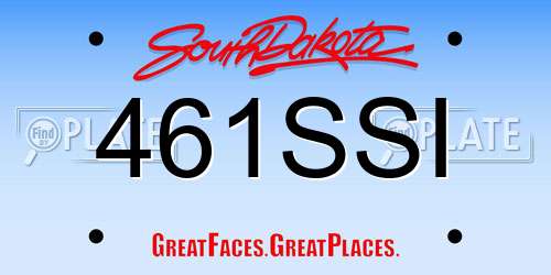 461SSI South Dakota License Plate