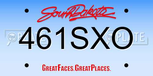 461SXO South Dakota License Plate