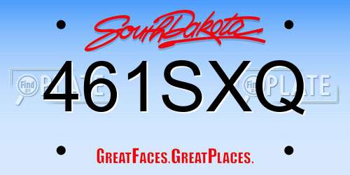 461SXQ South Dakota License Plate