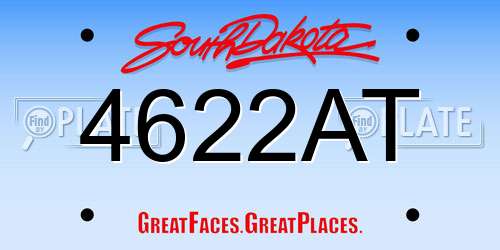 4622AT South Dakota License Plate