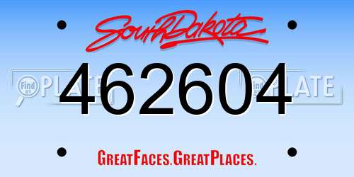 462604 South Dakota License Plate