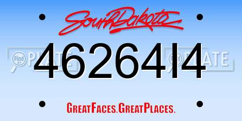 46264I4 South Dakota License Plate