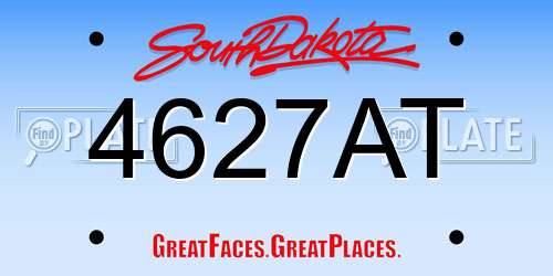 4627AT South Dakota License Plate