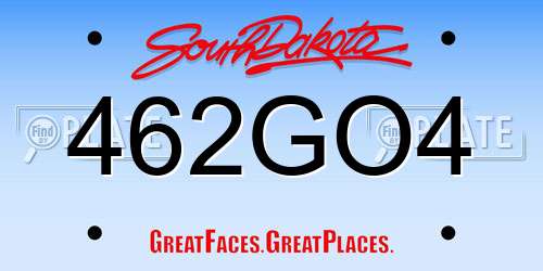 462GO4 South Dakota License Plate