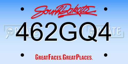 462GQ4 South Dakota License Plate