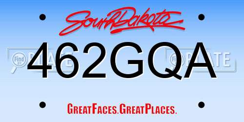 462GQA South Dakota License Plate