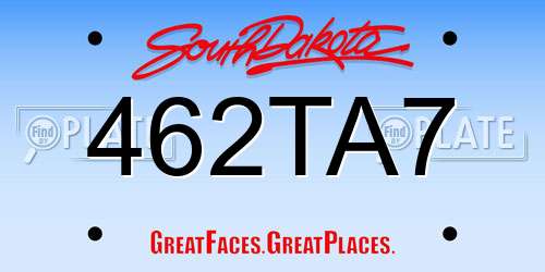 462TA7 South Dakota License Plate