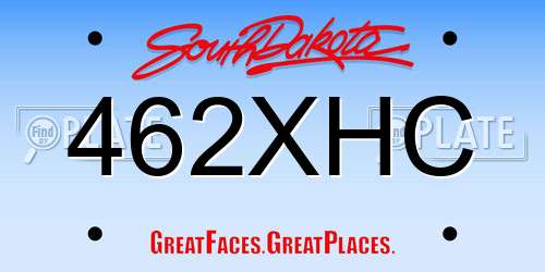 462XHC South Dakota License Plate