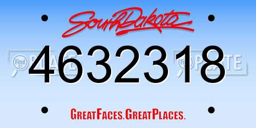 4632318 South Dakota License Plate