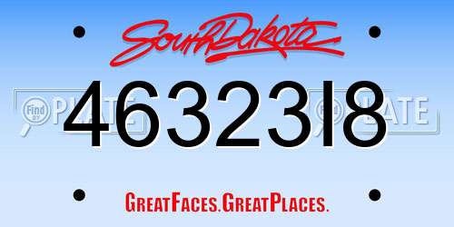46323I8 South Dakota License Plate