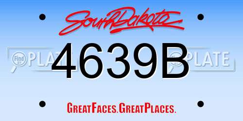 4639B South Dakota License Plate
