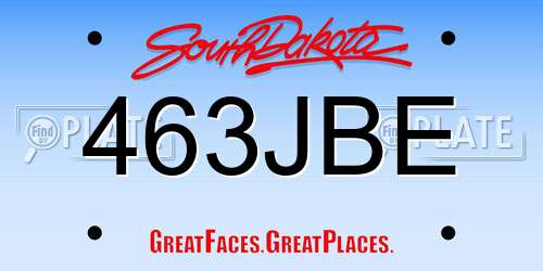 463JBE South Dakota License Plate