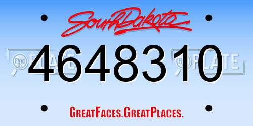 4648310 South Dakota License Plate
