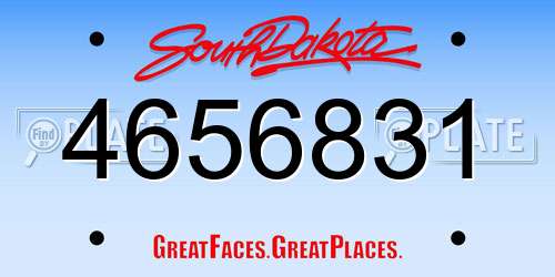 4656831 South Dakota License Plate