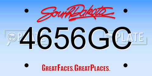 4656GC South Dakota License Plate