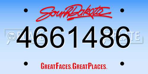 4661486 South Dakota License Plate