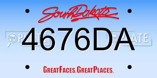 4676DA South Dakota License Plate