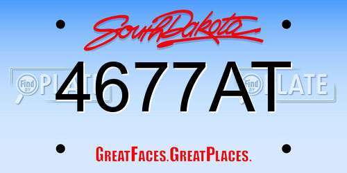 4677AT South Dakota License Plate