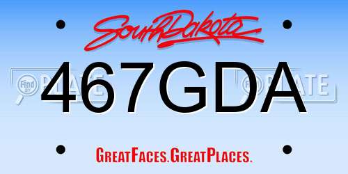 467GDA South Dakota License Plate