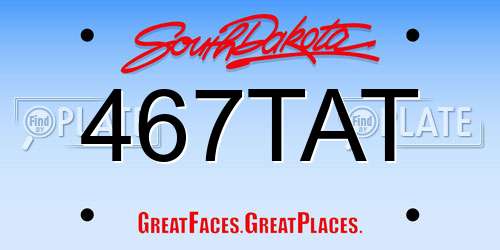 467TAT South Dakota License Plate