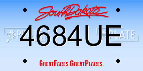 4684UE South Dakota License Plate