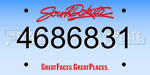 4686831 South Dakota License Plate