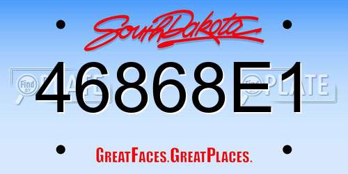 46868E1 South Dakota License Plate