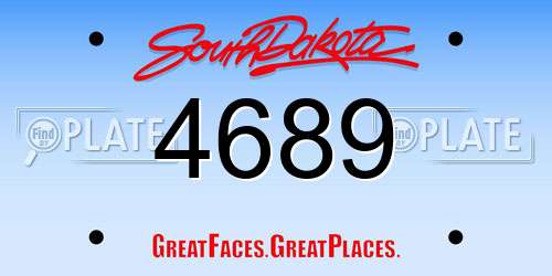 4689 South Dakota License Plate