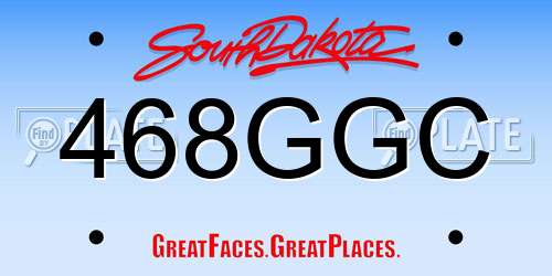 468GGC South Dakota License Plate