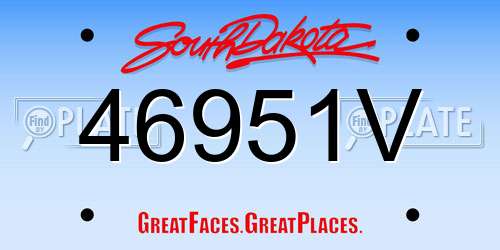 46951V South Dakota License Plate