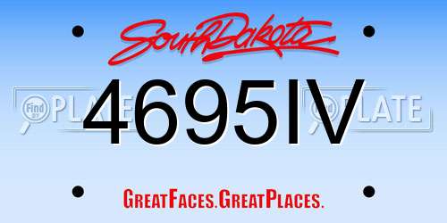 4695IV South Dakota License Plate
