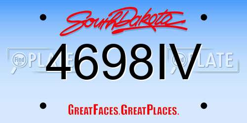 4698IV South Dakota License Plate