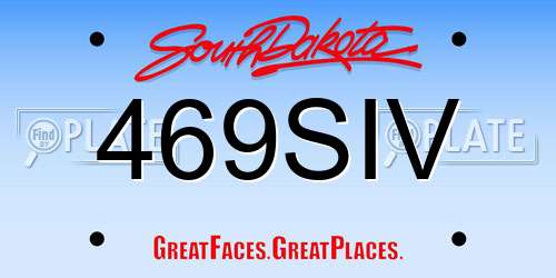 469SIV South Dakota License Plate