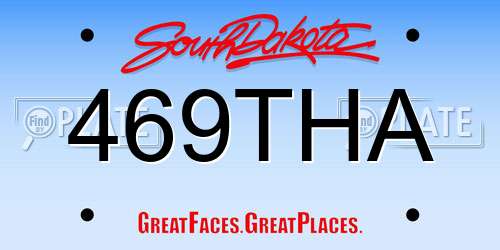 469THA South Dakota License Plate