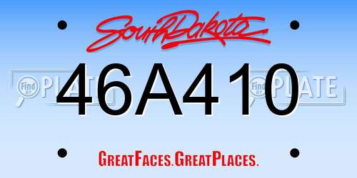 46A410 South Dakota License Plate