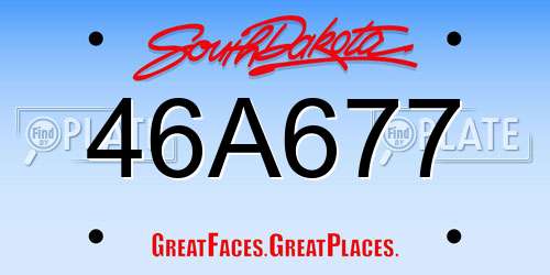 46A677 South Dakota License Plate