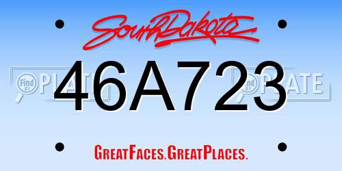 46A723 South Dakota License Plate