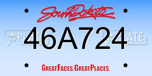 46A724 South Dakota License Plate