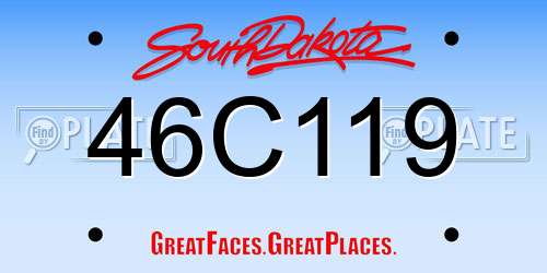 46C119 South Dakota License Plate