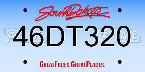 46DT320 South Dakota License Plate