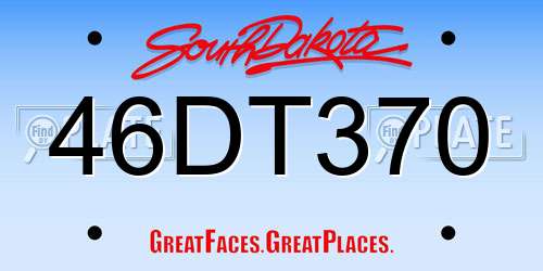 46DT370 South Dakota License Plate